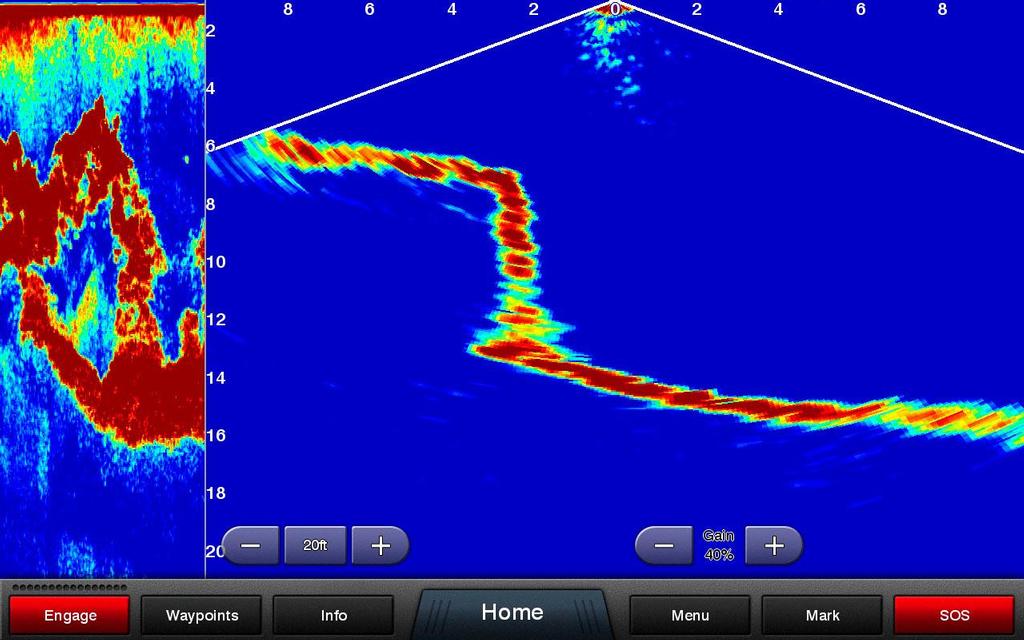 Garmin’s Panoptix FLS system, operating in LiveVu 3D Down mode © Garmin http://www.gme.net.au