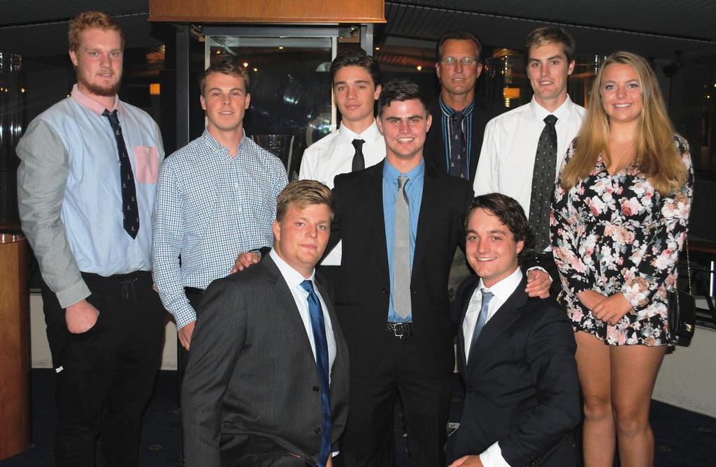 RNZYS Lion Foundation Graduating Class of 2015 Back, Josh Gardiner, James Roberts, Leo Pagani, Guy Pilkington (Coach), Jake Stanley-Harris, Lisa Dartnall.  Front Connor Mashlan, George Brasell, William Reid. © Sara Tucker