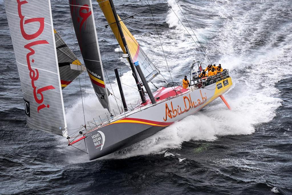 30th March, 2015. Volvo Ocean Race. Leg 5, Auckland, New Zealand to Itajai, Brazil. Abu Dhabi Ocean Racing rounds Cape Horn &copy; Rick Tomlinson/Volvo Ocean Race http://www.volvooceanrace.com