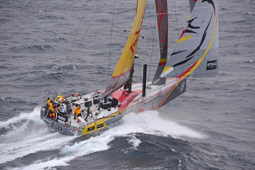 30th March, 2015. Volvo Ocean Race. Leg 5, Auckland, New Zealand to Itajai, Brazil. Abu Dhabi Ocean Racing rounds Cape Horn. photo copyright Rick Tomlinson/Volvo Ocean Race http://www.volvooceanrace.com taken at  and featuring the  class