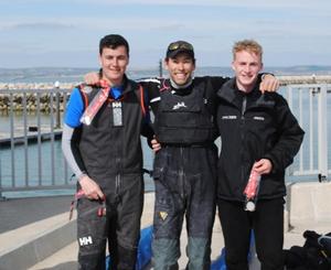 Southampton Solent: Chris Tiernan, Matt Reid and John Hamilton - BUCS-BUSA Match Racing Championship 2015 photo copyright Richard Kingsnorth taken at  and featuring the  class