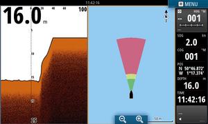 Simrad’s new ForwardScan, operating in duals-screen view photo copyright Simrad Yachting taken at  and featuring the  class