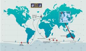 Golden Race map - Golden Globe Race 2018 photo copyright PPL Media http://www.pplmedia.com taken at  and featuring the  class