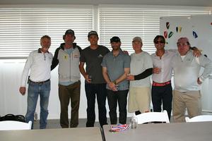 Bill Simon, Oakcliff Race Program Director, Dave Perry, Steve Natvig, Jon Singsen, Doug McLean, Chris Museler and Principle Race Officer Todd Field photo copyright Larry Kennedy taken at  and featuring the  class