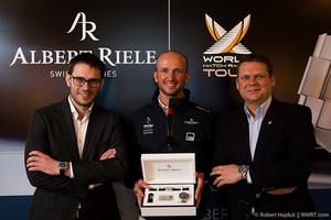 L-R, Michael Stawecki, Albert Riele, Przemyslaw Tarnacki, Energa Yacht Racing Team and James Pleasance, WMRT Executive Director photo copyright WMRT taken at  and featuring the  class