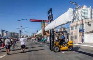 Dongfeng Race Team&rsquo;s spar arrives in Itajai - Volvo Ocean Race 2015 photo copyright  Ainhoa Sanchez/Volvo Ocean Race taken at  and featuring the  class