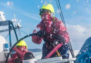 Onboard Team SCA - Sophie Ciszek at the helm - Leg five to Itajai -  Volvo Ocean Race 2015 photo copyright Anna-Lena Elled/Team SCA taken at  and featuring the  class