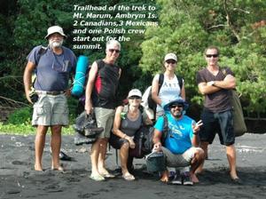 Trailhead of the trek to Mt. Marum, Ambrym Island - two Canadians, three Mexicans, and one Polish crew start out for the summit  - Sea Whisper's adventures photo copyright Sea Whisper taken at  and featuring the  class