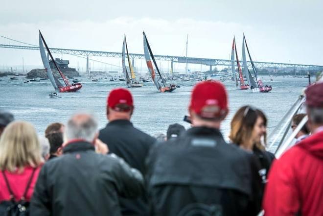 Huge crowds ashore and at sea watching the Team Vestas Wind In-port Race in Newport. - Volvo Ocean Race - Newport - In-Port Race ©  Marc Bow / Volvo Ocean Race
