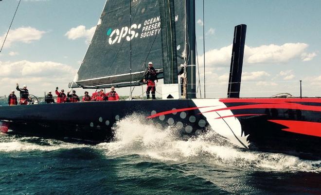 Comanche before its record-breaking run at the 70th Storm Trysail Club Block Island Race. - Storm Trysail Club 70th Block Island Race © Randy Tankoos