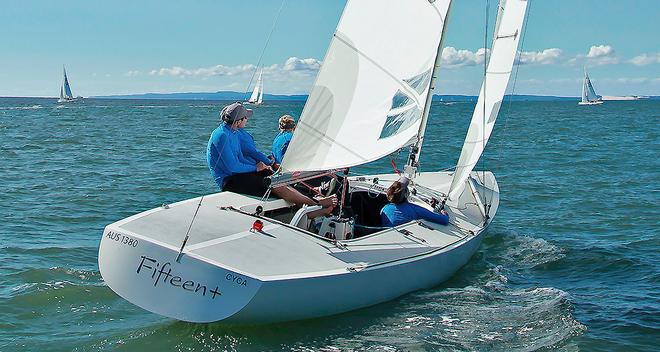 Representing NSW, Fifteen+ was another of the Southerners to make an appearance on Moreton Bay. - Boutique Boat Company Brisbane Etchells Winter Championship © Daniel Alcock