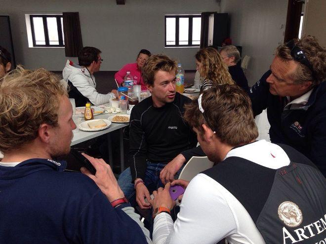 The three British Rookies gather round for a debrief post race. - Solo Concarneau Trophée Guy Cotten © Artemis Offshore Academy