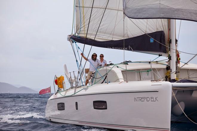 Revle and Robert sailing on Interpid ElK - completing an Altantic circuit - ARC Europe 2015 © WCC / Alastair Abrehart