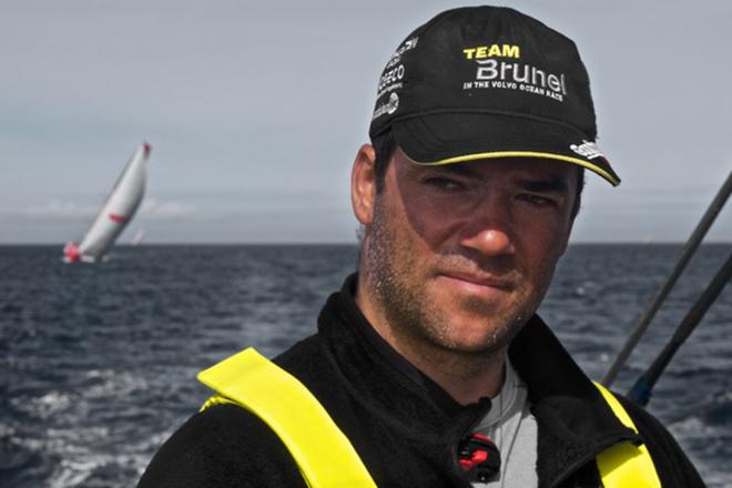 Leg 7 to Lisbon onboard Team Brunel. Day 03. In one night Team brunel lost their 20 mile lead. Suddenly the whole fleet was close again,especially MAPFRE. Pablo Arrarte is looking anxious to stay in front of them; 