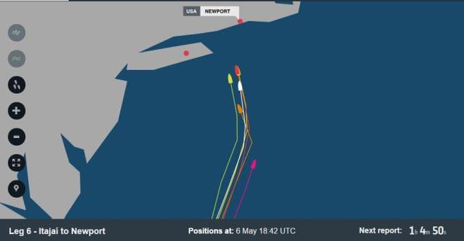 Positions at: 6 May 18:42 UTC - Volvo Ocean Race 2015 © Volvo Ocean Race http://www.volvooceanrace.com