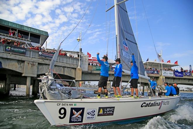 Taylor Canfield and his US One team celebrating their win - 2015 Congressional Cup &copy; Bob Grieser