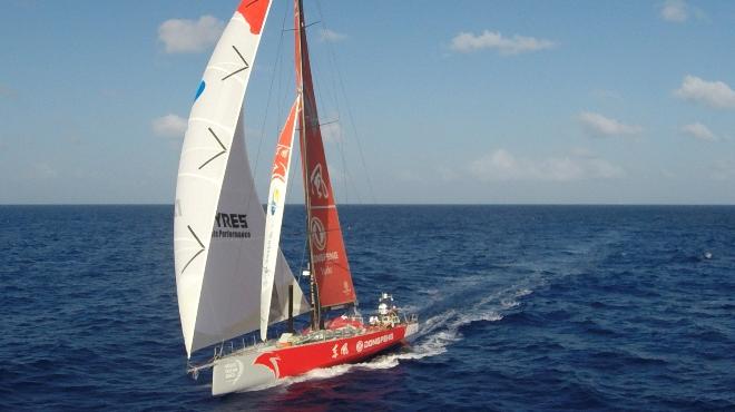 View from the drone - Dongfeng Race Team - Volvo Ocean Race 2015 ©  Sam Greenfield / Volvo Ocean Race