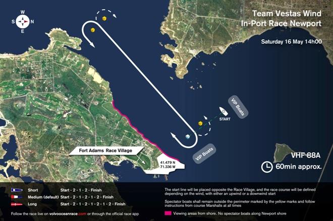 Team Vestas Wind - In-Port Race Newport course map - Volvo Ocean Race 2014-15  © Volvo Ocean Race http://www.volvooceanrace.com