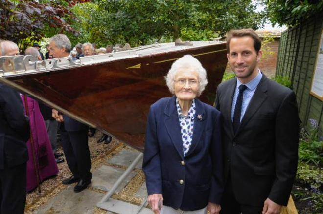 Margaret Chadd with Sir Ben Ainslie after the unveiling today at Arundells in Salisbury © Peta Stuart-Hunt / PRWorks UK