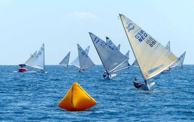 Fleet in action - 2015 Finn World Masters &copy;  Claire ADB