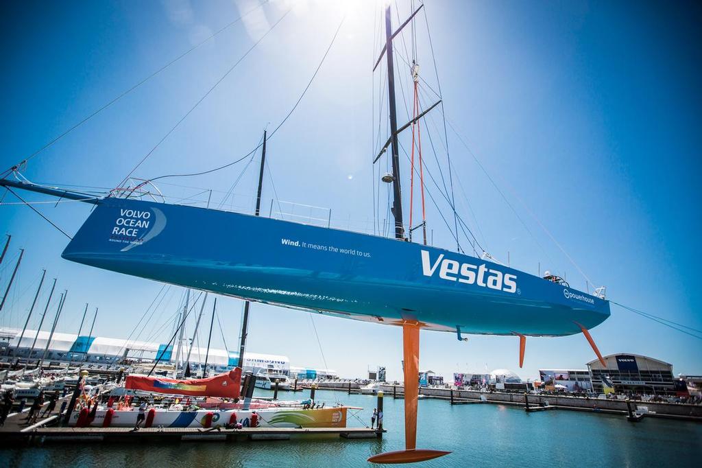May 29, 2015. Team Vestas Wind is back in the water in Lisbon. © Brian Carlin - Team Vestas Wind