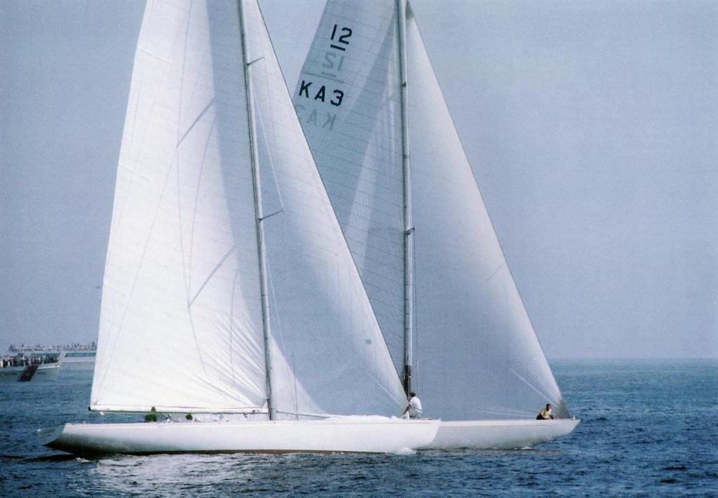 Gretel II and Intrepid just seconds before the infamous startline collision in 1970 - 12 Metres - America’s Cup photo copyright Paul Darling Photography Maritime Productions www.sail-world.com/nz taken at  and featuring the  class