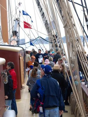SSV Oliver Hazard Perry attracted over 12,000 visitors on the first weekend of the Volvo Ocean Race stopover photo copyright Sue Stenhouse / OHPRI taken at  and featuring the  class