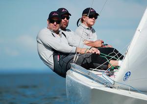 Jill Connell, Wade Morgan and Peter Merrington on Odyssey. - Boutique Boat Company Brisbane Etchells Winter Series photo copyright Daniel Alcock taken at  and featuring the  class