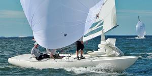 Tango powering down under spinnaker. - Boutique Boat Company Brisbane Etchells Winter Series photo copyright Daniel Alcock taken at  and featuring the  class