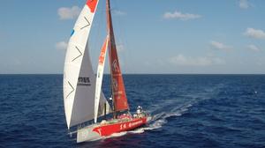 View from the drone - Dongfeng Race Team - Volvo Ocean Race 2015 photo copyright  Sam Greenfield / Volvo Ocean Race taken at  and featuring the  class