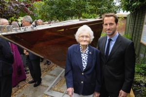 Margaret Chadd with Sir Ben Ainslie after the unveiling today at Arundells in Salisbury photo copyright Peta Stuart-Hunt / PRWorks UK taken at  and featuring the  class