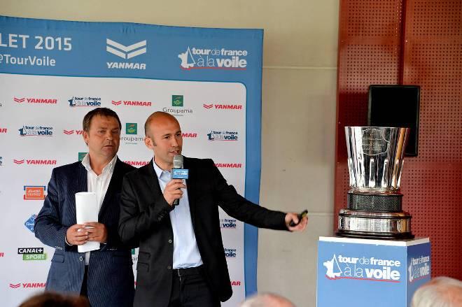 Tour de France à la Voile 2015 - Conférence de presse - 28/05/2015 - Parc Nautique de l’île de Monsieur - Sèvres - France - Christophe Gaumont, Directeur de course du TFV / Christophe Gaumont, race director - Jean-Baptiste Durier, Directeur du TFV / Jean-Baptiste Durier, director of the TFV - Tour de France à la Voile 2015 © ASO/P.Perreve