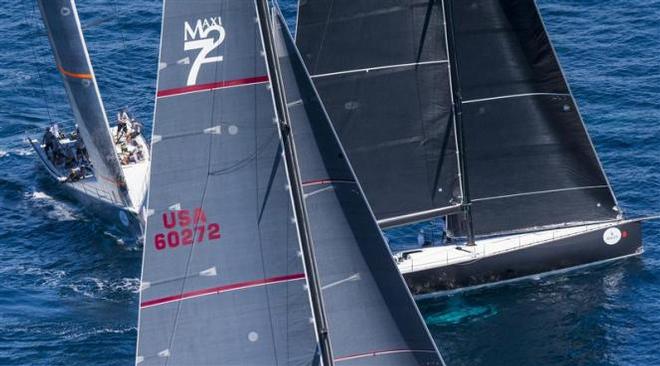 Maxi 72 yachts after the start of the race - 2015 Giraglia Rolex Cup ©  Rolex / Carlo Borlenghi http://www.carloborlenghi.net