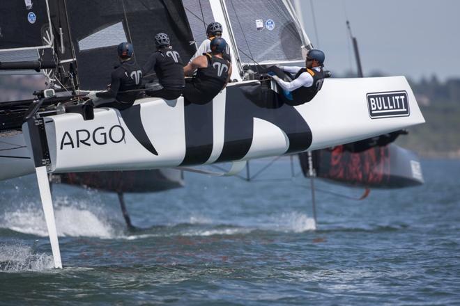 All the way from the USA, Team ARGO is on a steep learning curve - 2015 Bullitt GC32 Racing Tour – Cowes Cup © Sander van der Borch / Bullitt GC32 Racing Tour