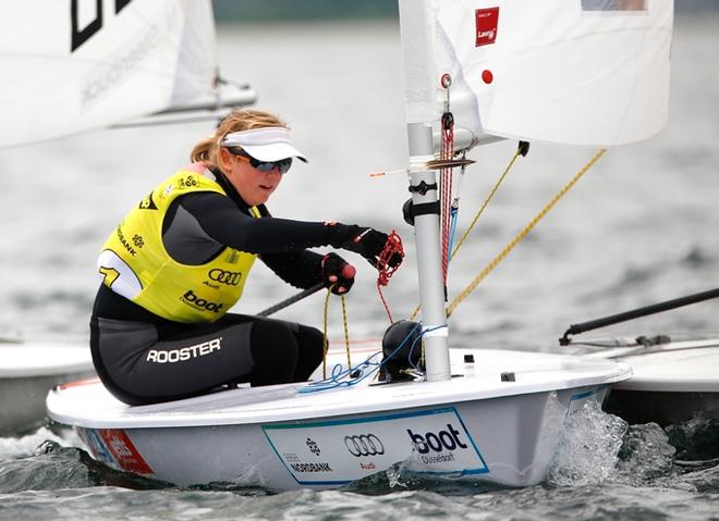 Viktorija Andrulyite from Lithuania could even manage an early start with one discarded result and still remain in top position - 2015 Kieler Woche ©  Kieler Woche / okPress.de