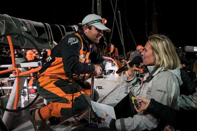  June 19,2015. Arrivals to the Pitstop in The Hague during Leg 9 to Gothenburg; Team Alvimedica  © Victor Fraile/Volvo Ocean Race http://www.volcooceanrace.com