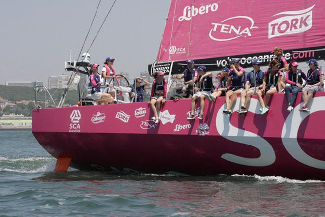 Crown Princess Victoria of Sweden onboard Team SCA for ProAm 2 in Lisbon. © Joao Lamares