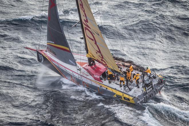 June 09,2015. Abu Dhabi Ocean Racing passing by Costa da Morte - Coast of Death - in Spanish waters during Leg 8 to Lisbon.  ©  Ainhoa Sanchez/Volvo Ocean Race