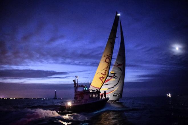 June 11,2015. Abu Dhabi Ocean Racing arrives in third position on Leg 8 to Lorient  © Ricardo Pinto / Volvo Ocean Race