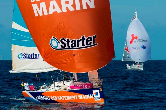 Xavier Macaire (Skipper Herault) lors de la 2eme etape - 2015 Solitaire du Figaro – Eric Bompard Cachemire © Alexis Courcoux