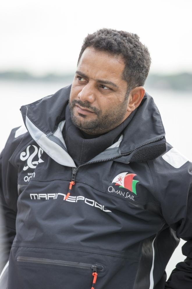 Mohsin Al Busaidi (OMA) before racing. Oman Sail's MOD70 Musandam races in the Eckernförde race at Kiel week 2014 &copy; Sander van der Borch http://www.sandervanderborch.com