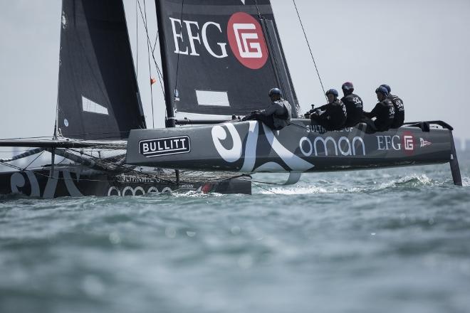 Sultinate of Oman GC32 catamaran taking part in the race today  - 2015 JP Morgan Round the Island Race © Lloyd Images