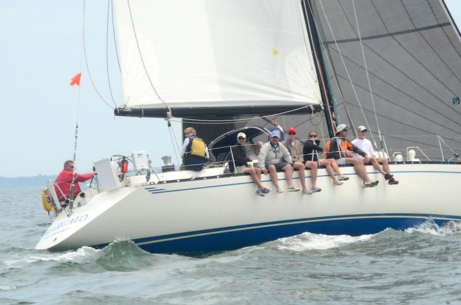 Chip Johns’ Baltic 58 ‘Margalo’ now stands first in Class A on Corrected time according to Yellow Brick data. ‘Defiance’ the Swan 56 is second and the J46 ‘Ariel’ has moved into 3rd © Talbot Wilson