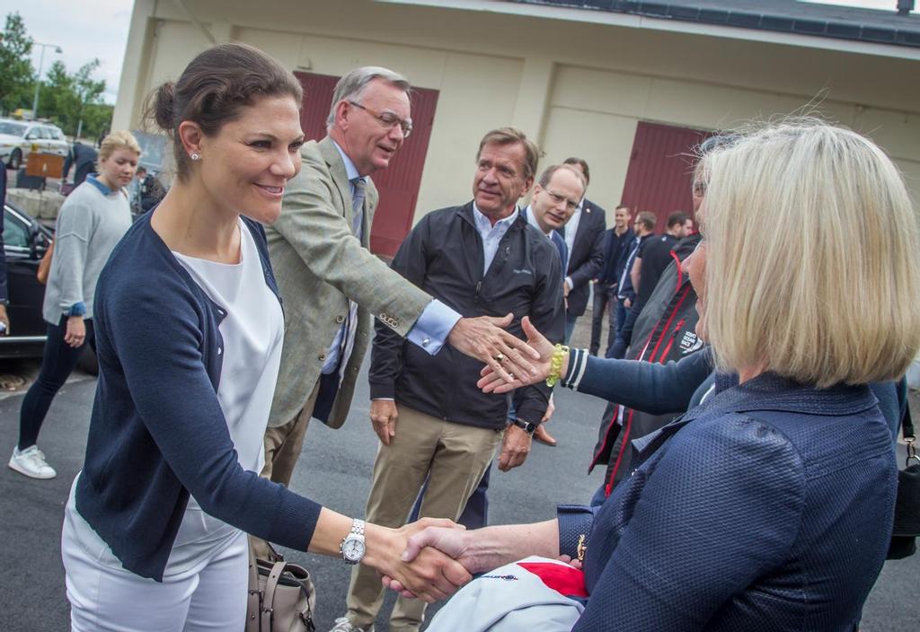 June 27, 2015. Victoria, Crown Princess of Sweden, visits the Volvo Ocean Race village in Gothenburg. photo copyright  Ainhoa Sanchez/Volvo Ocean Race taken at  and featuring the  class