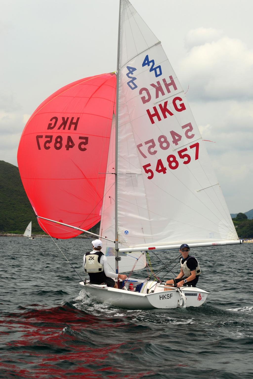Calum Gregor and Hugo Christensson 420 Class Winner - HK Festival of Sport Open Dinghy Regatta 2015 photo copyright Eileen Sze http://www.rhkyc.org.hk/ taken at  and featuring the  class