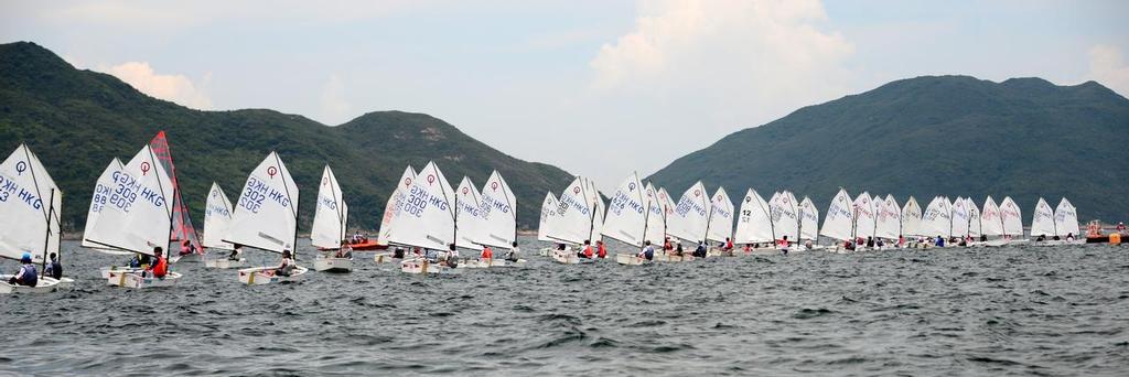 Day 1 Optimist start - HK Festival of Sport Open Dinghy Regatta 2015 photo copyright Eileen Sze http://www.rhkyc.org.hk/ taken at  and featuring the  class