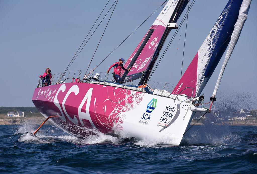 16 June 2015 Team SCA Volvo Ocean Race, Lorient. Start of Leg 9 Lorient to Gothenburg via The Hague © Rick Tomlinson / Team SCA