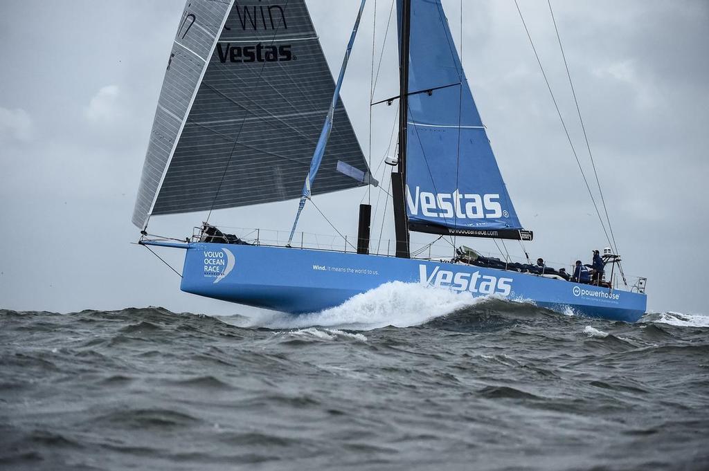 June 19, 2015. Arrivals to the Pitstop in The Hague during Leg 9 to Gothenburg. Team Vestas Wind. © Ricardo Pinto / Volvo Ocean Race