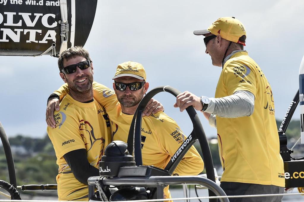 June 22, 2015. Abu Dhabi Ocean Racing arrives in Gothenburg as the winners of the 2014-15 edition of the Volvo Ocean Race. © Ricardo Pinto / Volvo Ocean Race