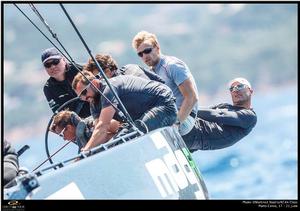 Artur Kasner's MAG Racing has a new tactician here in Croatian match racer Tomislav Basic - 2015 Audi RC44 Porto Cervo Cup photo copyright  Martinez Studio / RC44 Class taken at  and featuring the  class